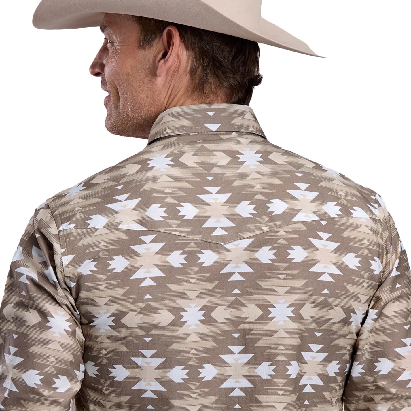 Roper Mns West Made Collection LS Shirt Print Brown