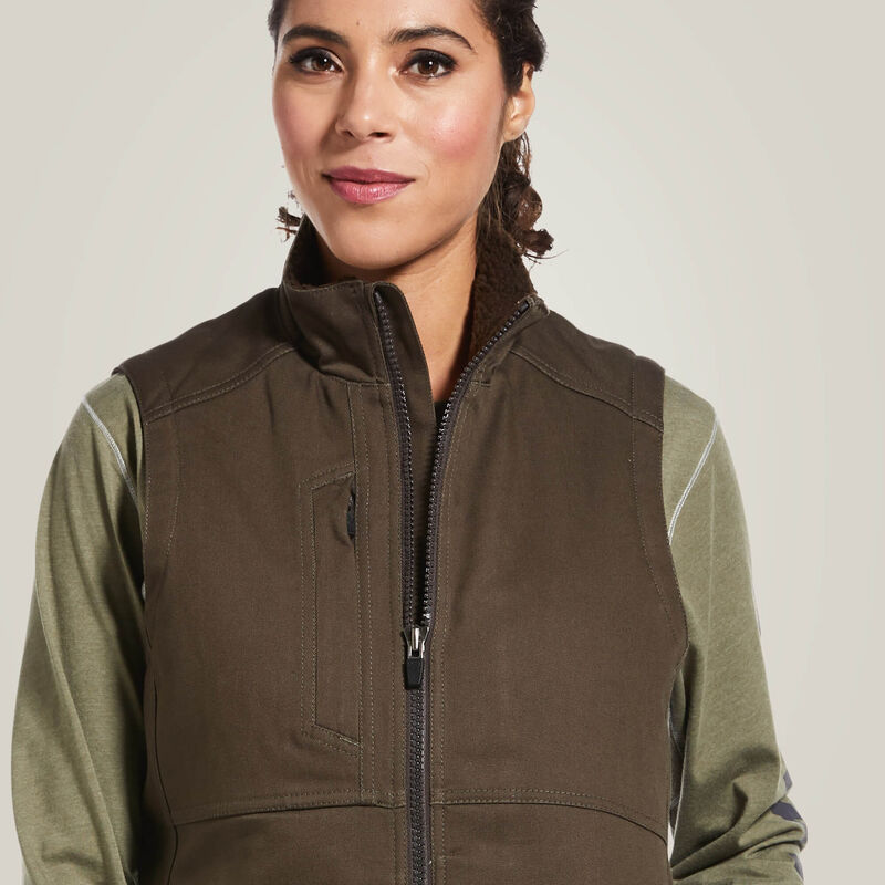 Ariat Wms Rebar Duracanvas Insulated Vest Wren - Winter Clearance