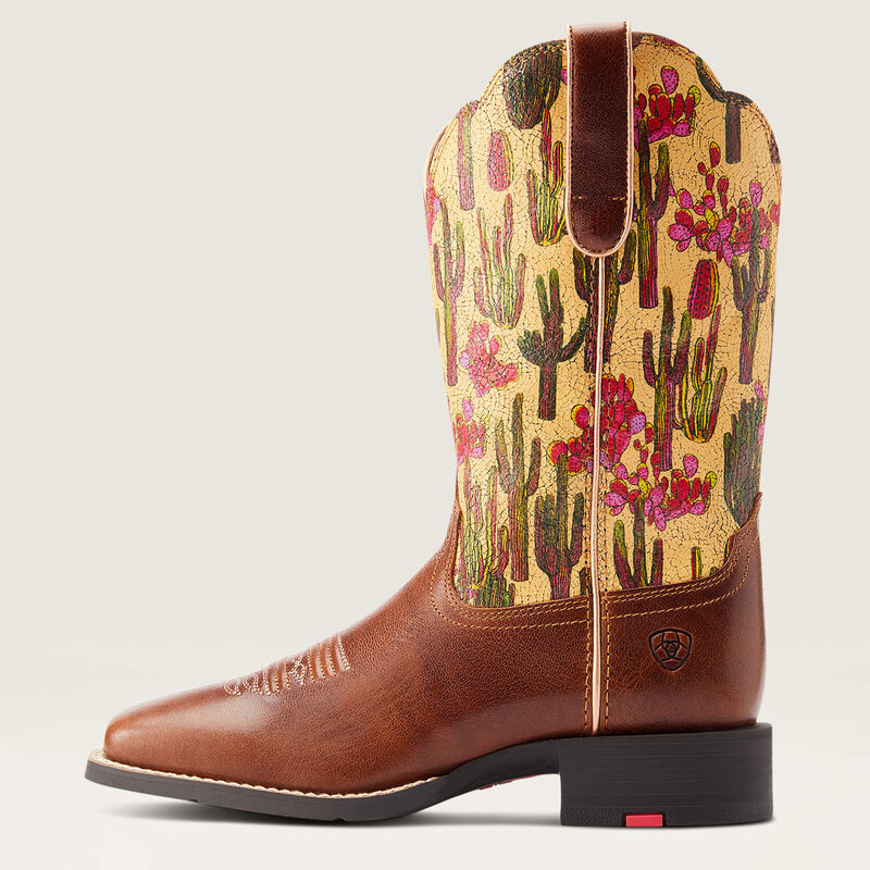 Ariat Wms Round Up Wide Square Toe Lioness/Washed Cacti - Mothers Day Sale