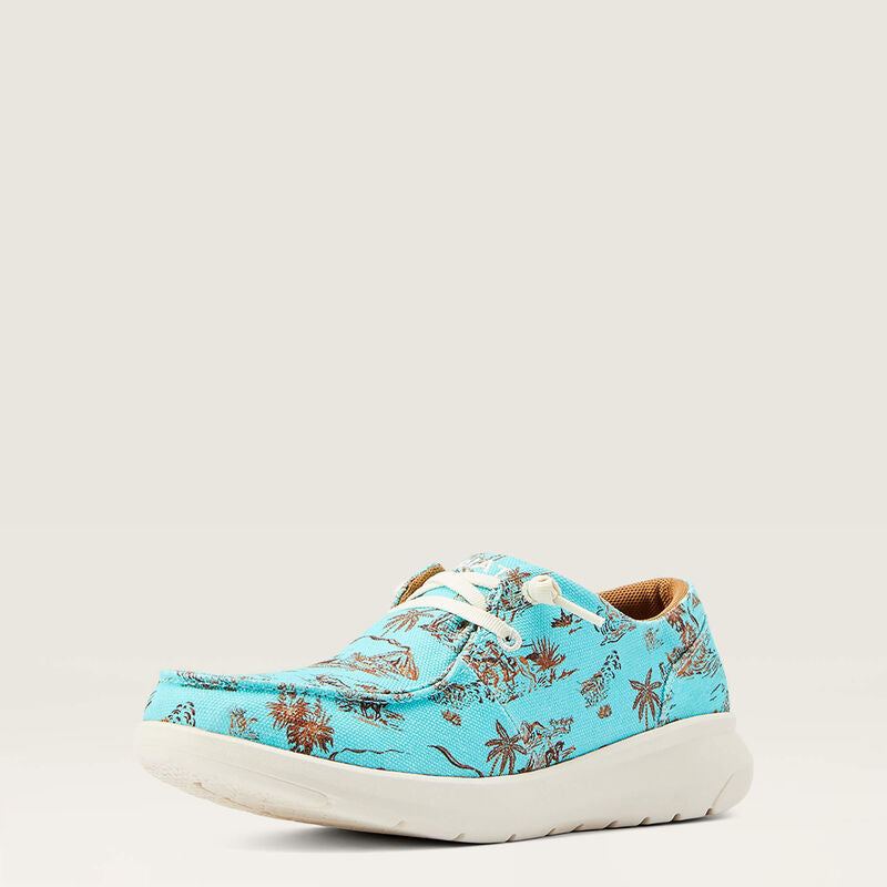 Ariat Wms Hilo Western Aloha Turquoise Paniolo Print - Mothers Day Sale