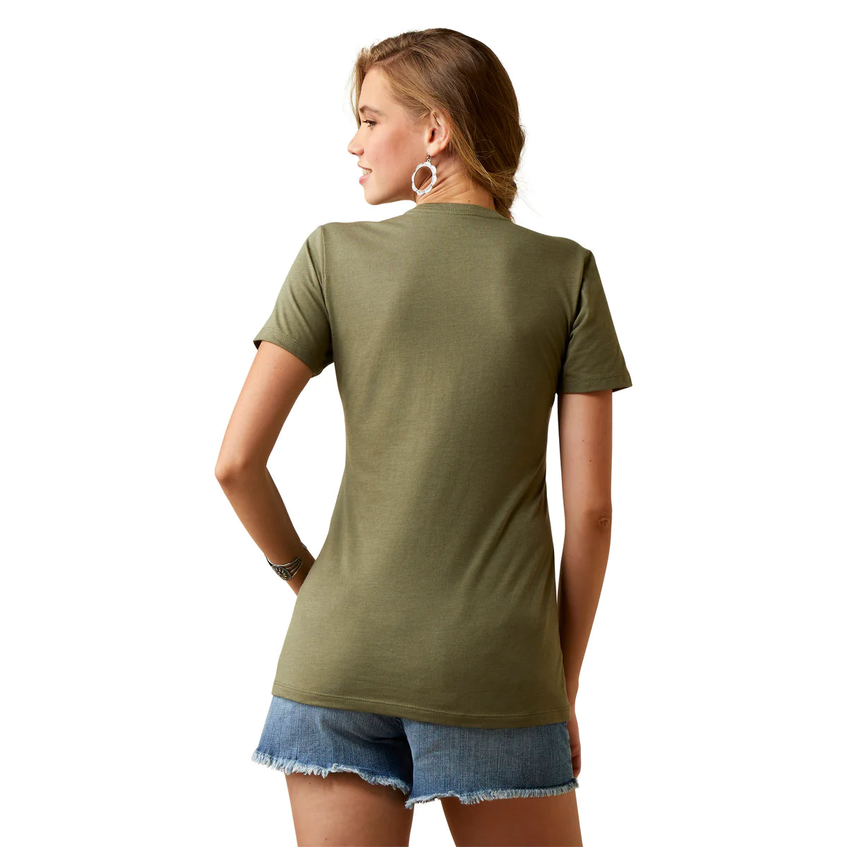 Ariat Wms Mustang Fever SS Tee Military Heather