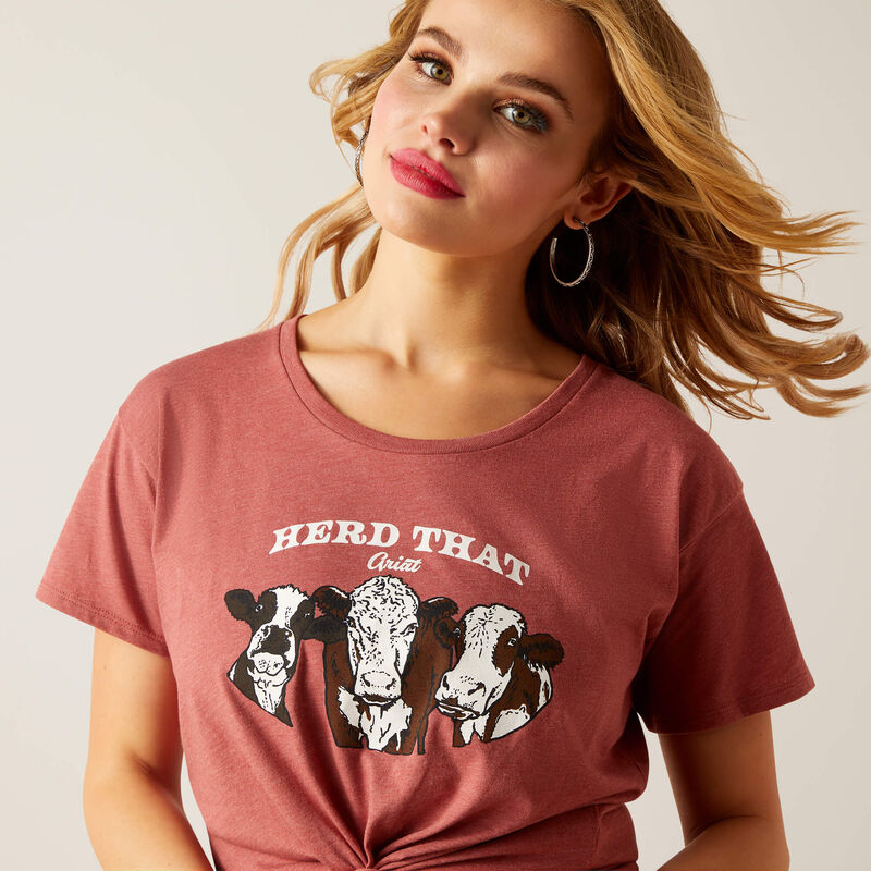 Ariat Wms Herd That SS T Shirt Red Clay Heather