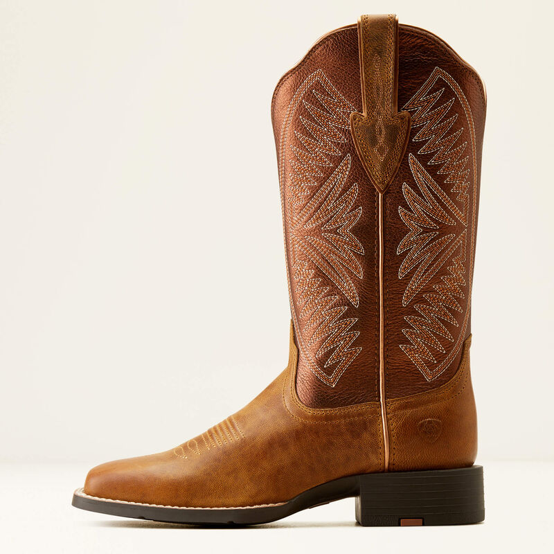 Ariat Wms Round Up Ruidoso Pearl/Burnished Chestnut