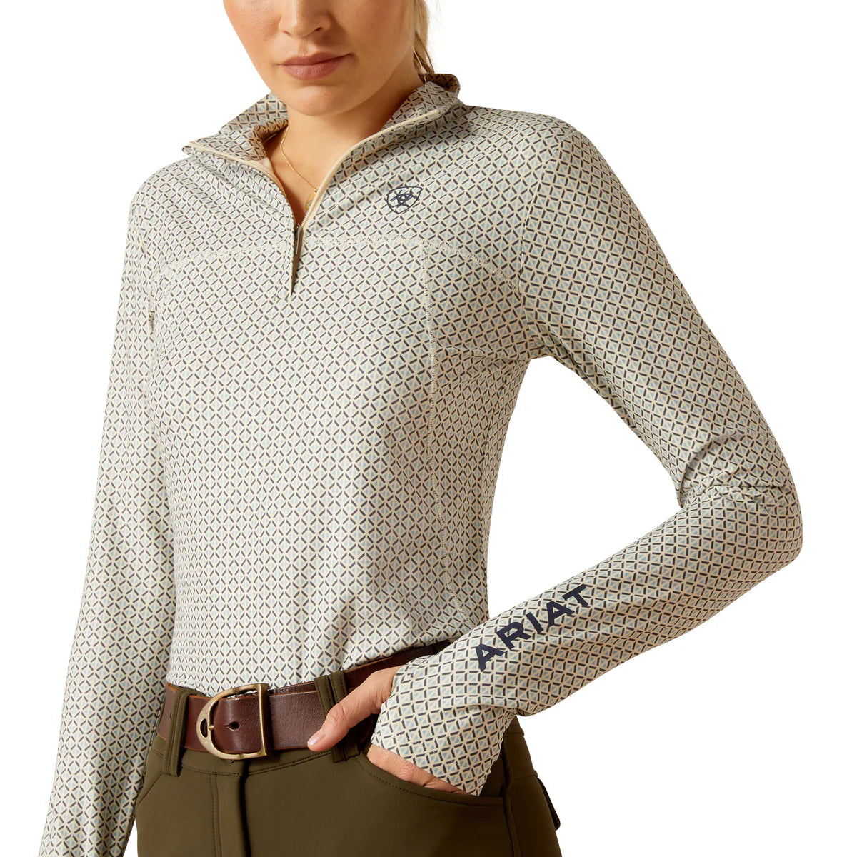 Ariat Wmns Lowell 3.0 1/4 Zip Baselayer Deco Geo