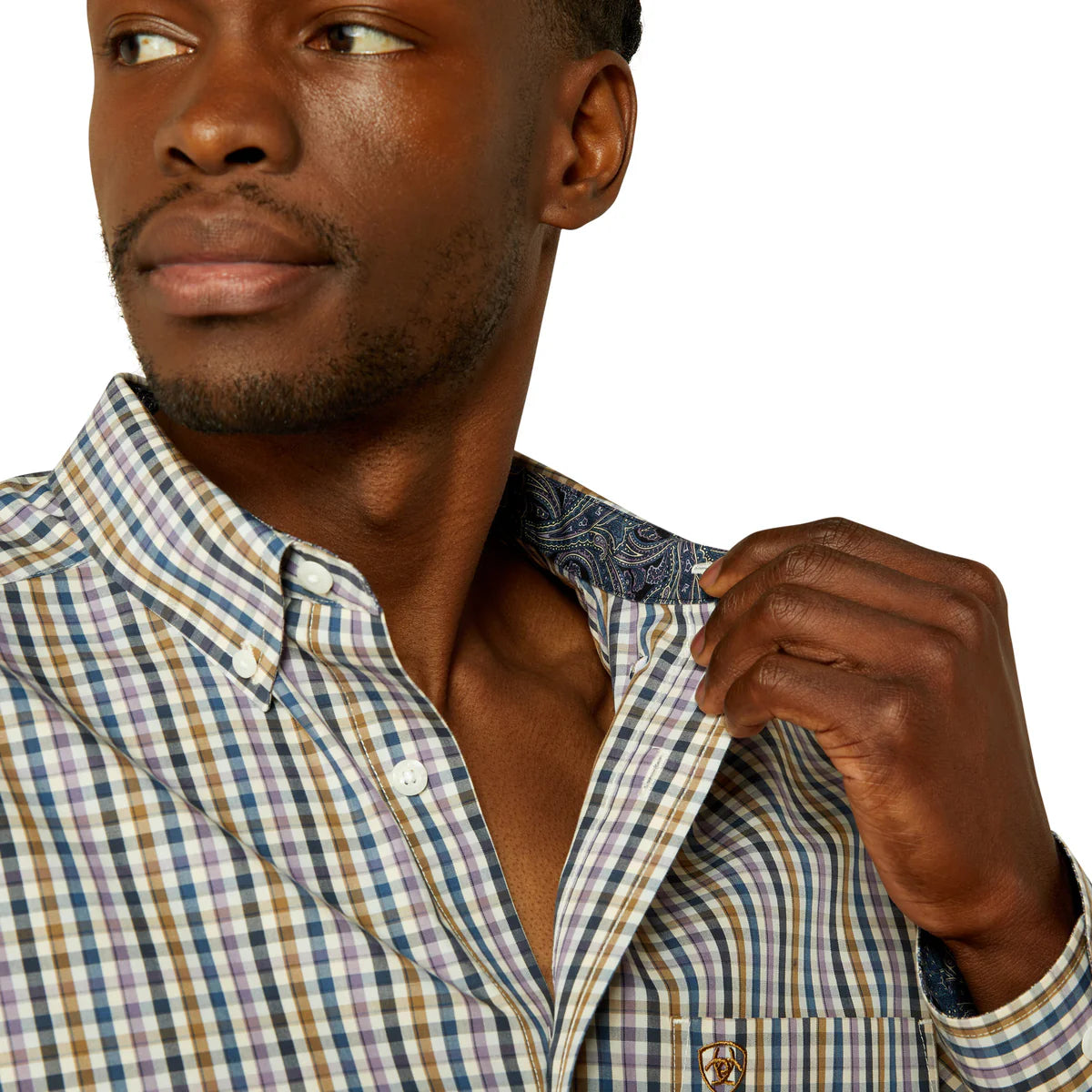 Ariat Mns Wrinkle Free Dusty LS Shirt Purple