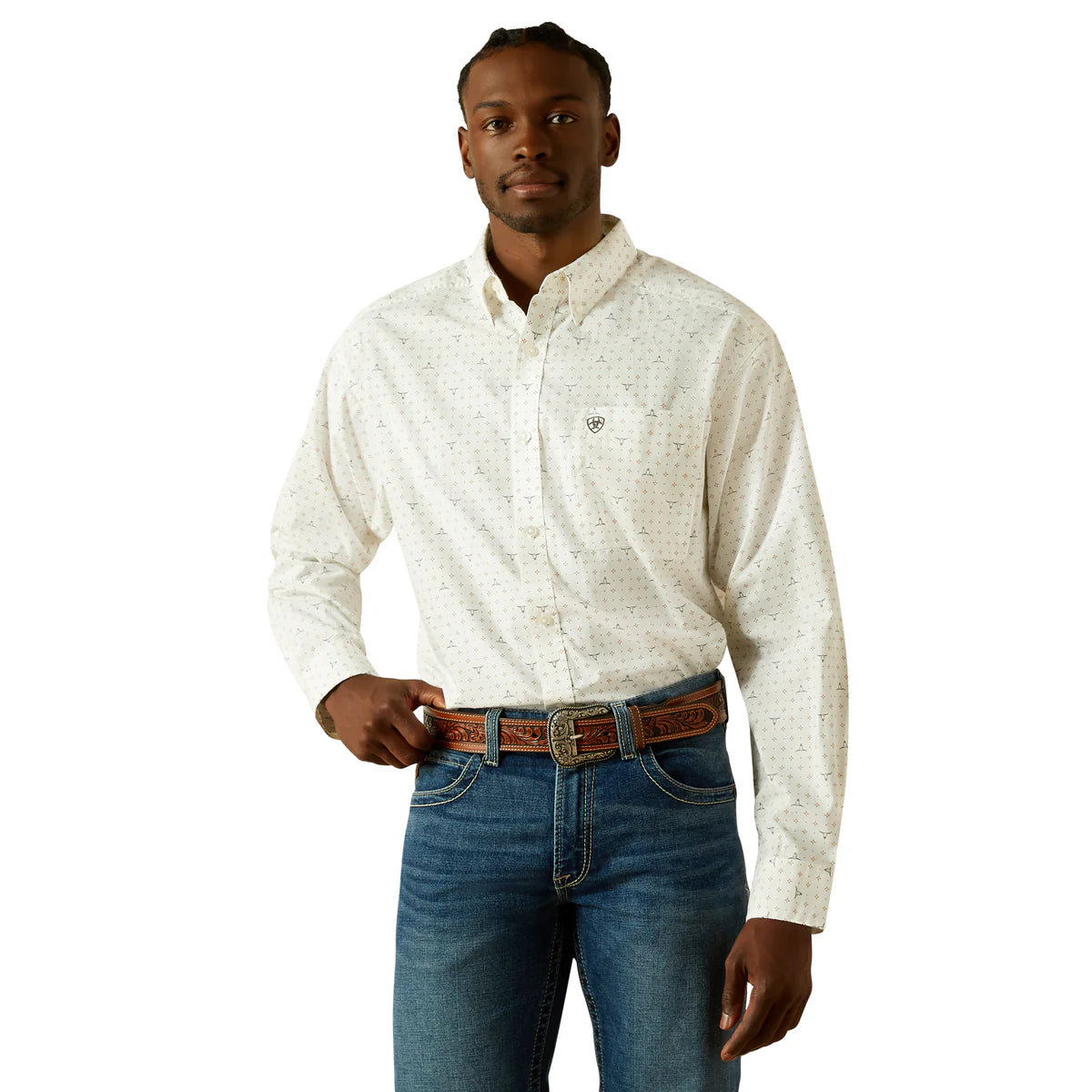 Ariat Mns Buster Classic Fit Shirt White