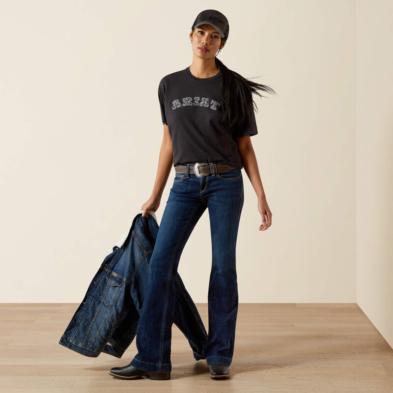 Ariat Wmns Boot Stitch Logo SS T Vintage Black