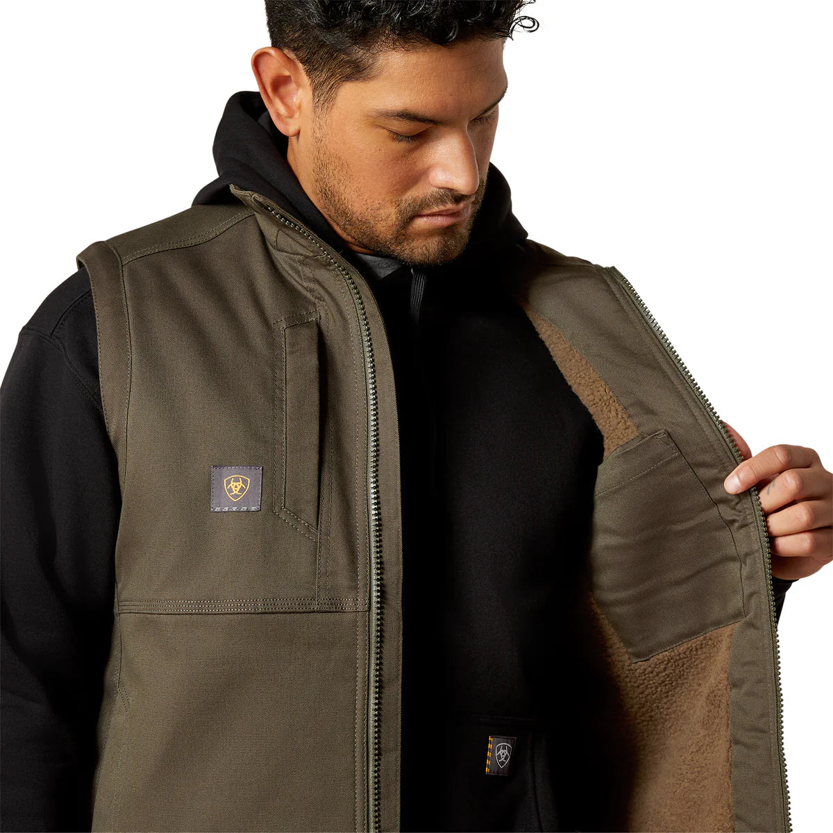 Ariat Mns Rebar Duracanvas Vest Earth