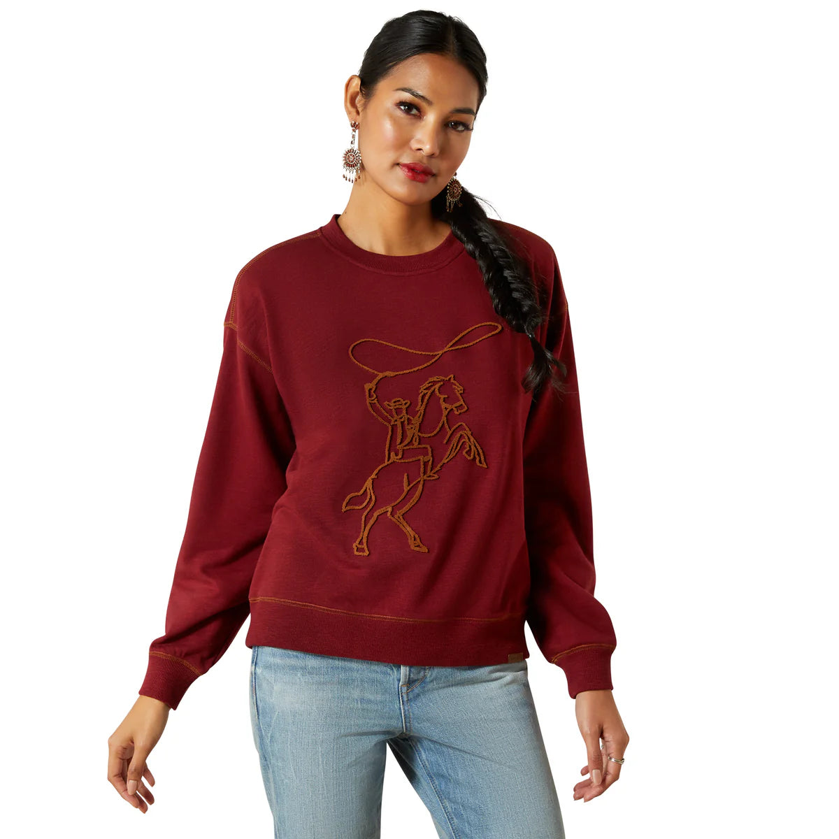 Ariat Wms Lasso Sweatshirt Cabernet