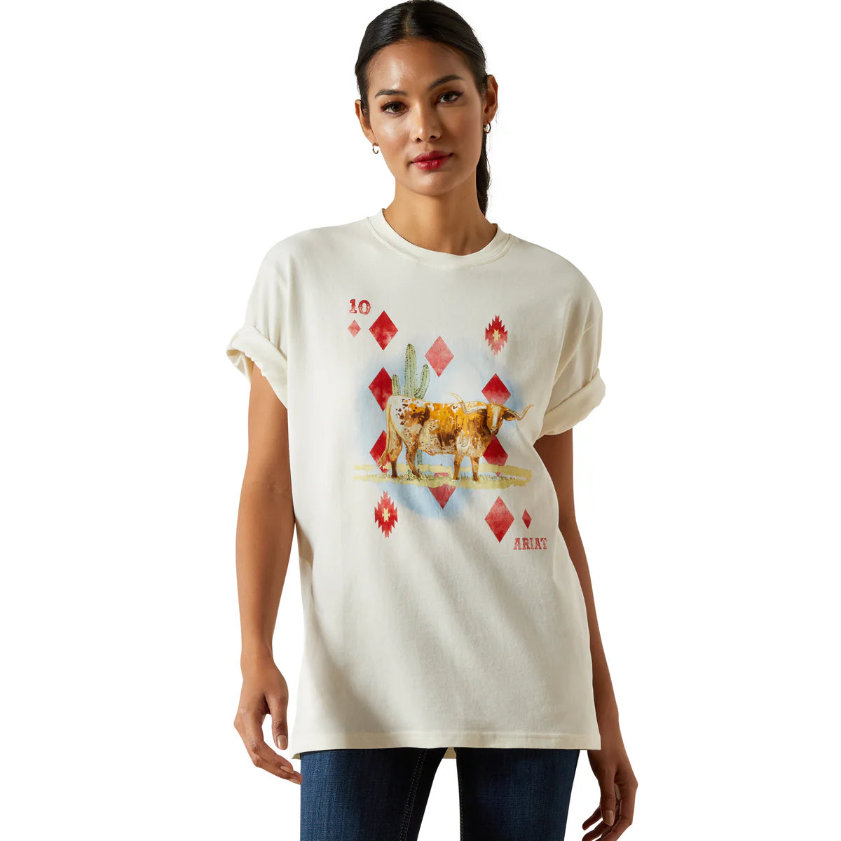 Ariat Wms Aces SS Tee Papyrus