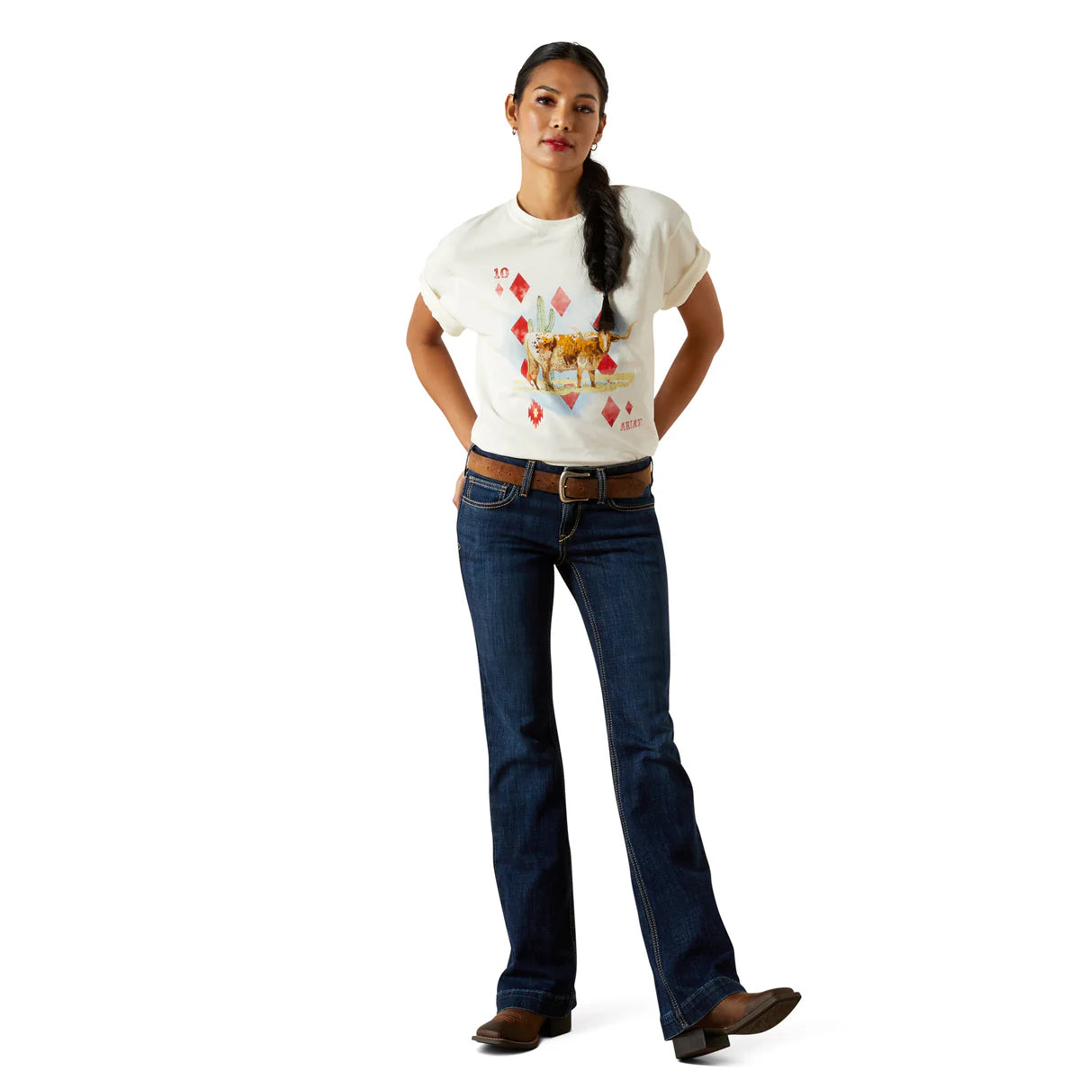 Ariat Wms Aces SS Tee Papyrus