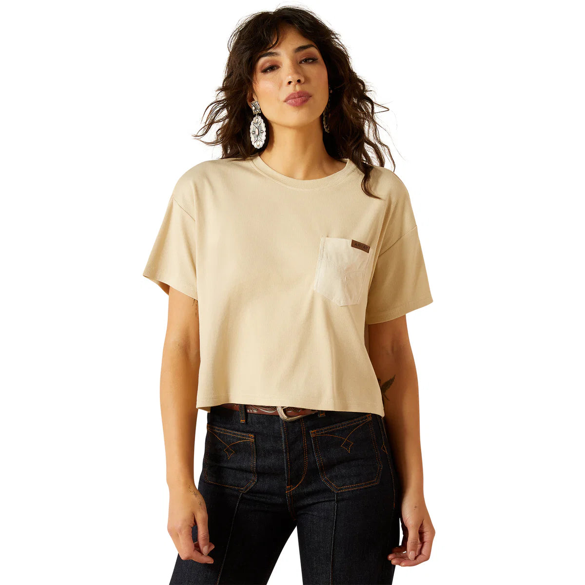 Ariat Wms Patron SS Top Oyster Gray - EOFY Sale