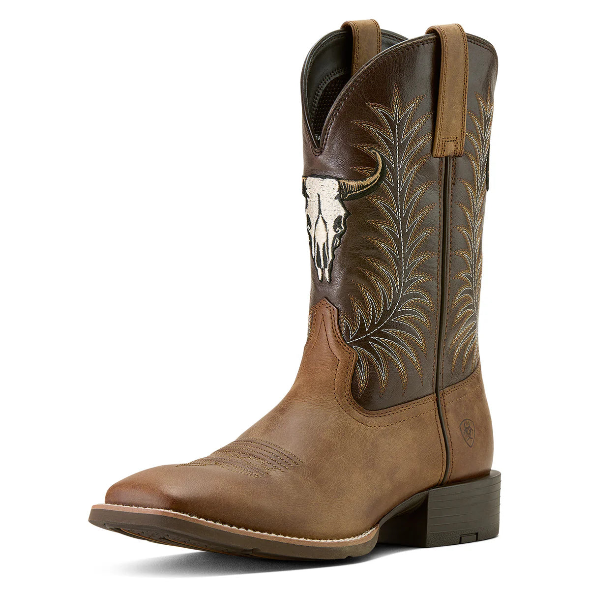Ariat Mns Sport Steer Skull Sandstorm/Bitter Chocolate