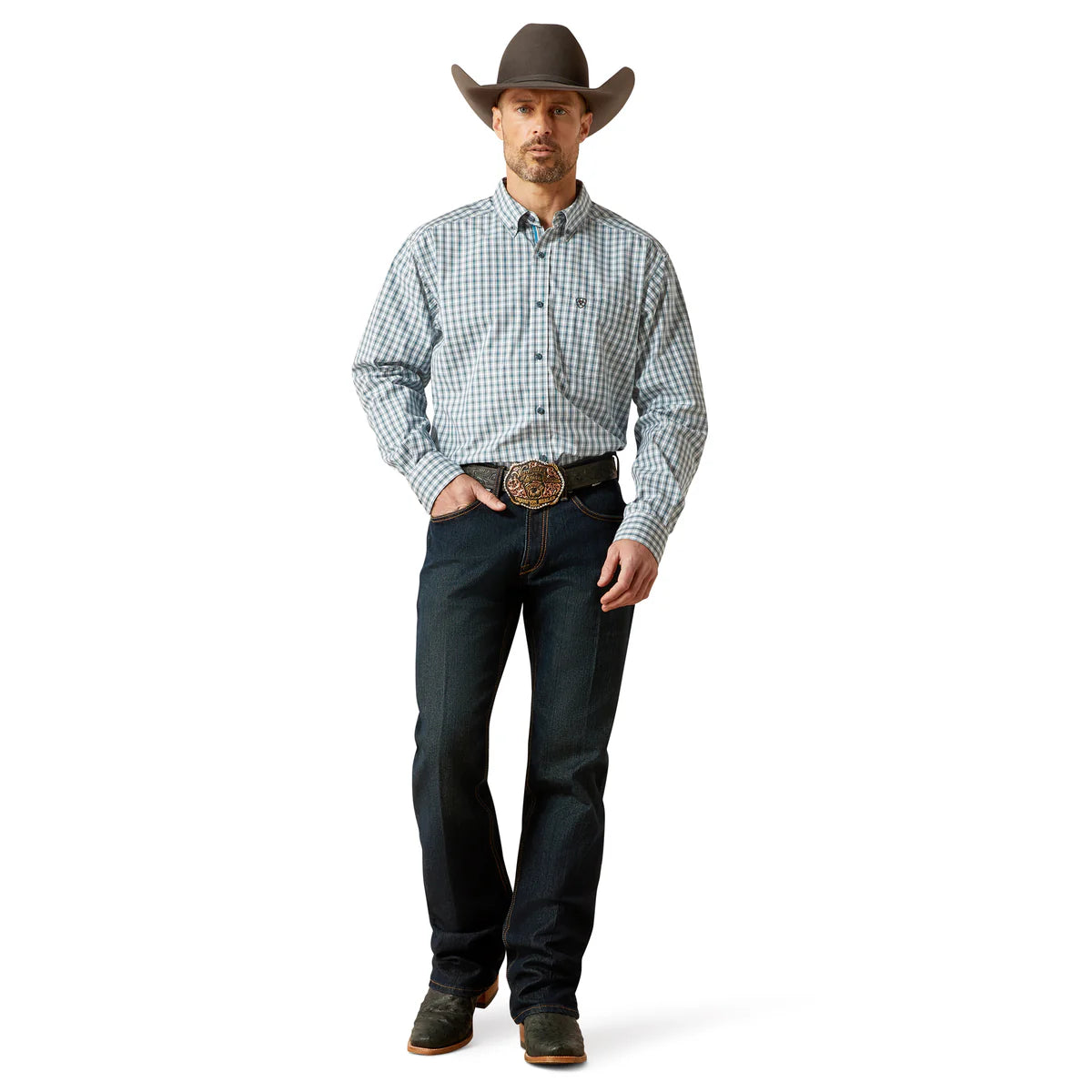 Ariat Mns Pro Series Townes LS Shirt Dark Teal