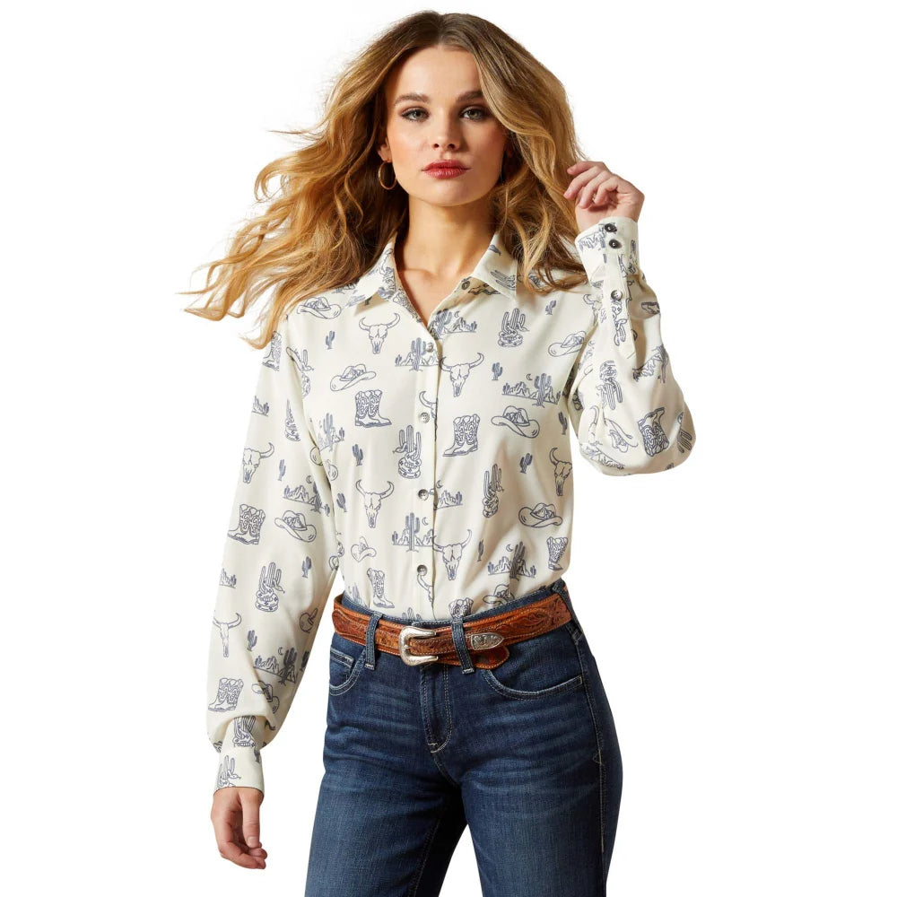 Ariat Wms Homestyle LS Shirt Deserted Print