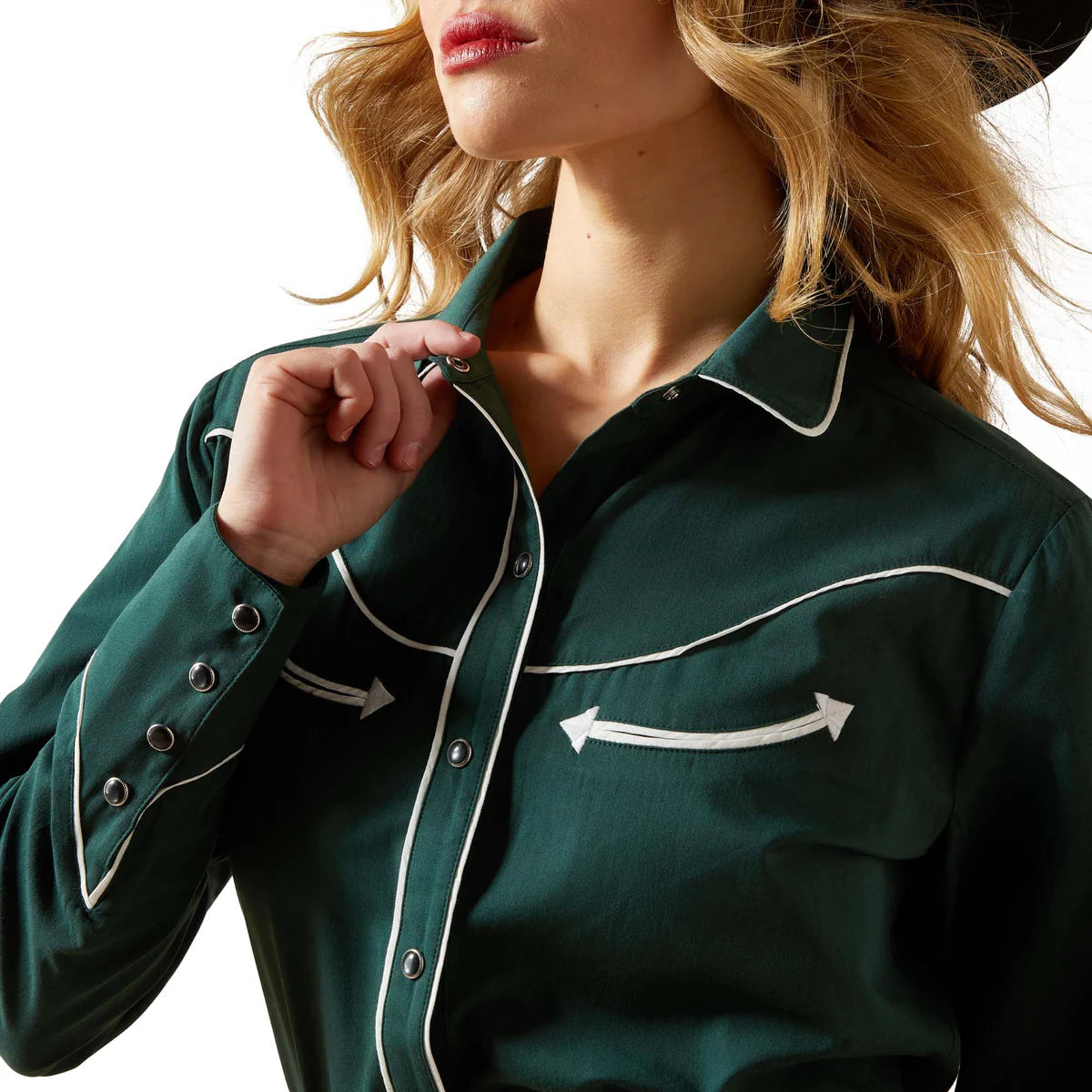 Ariat Wms Mirrorball Snap LS Blouse Pine Grove