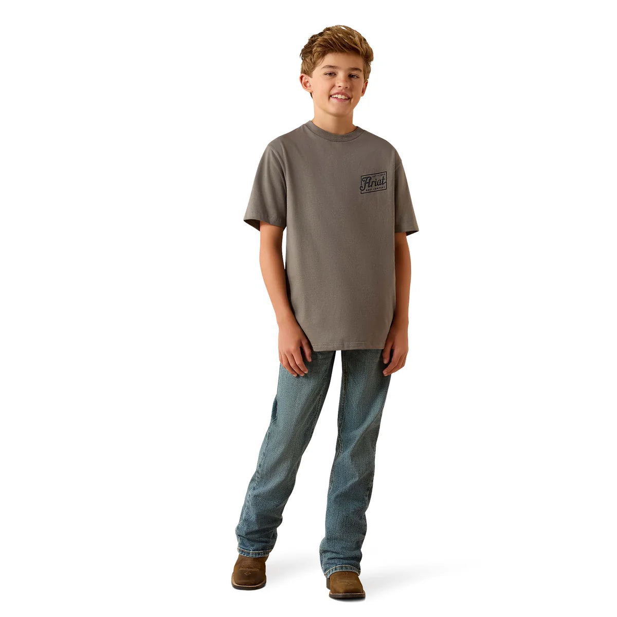 Ariat Bys Patriot SS Tee Smocked Pearl