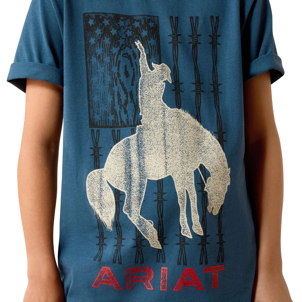 Ariat Bys Flag Bronco SS Tee Key Largo
