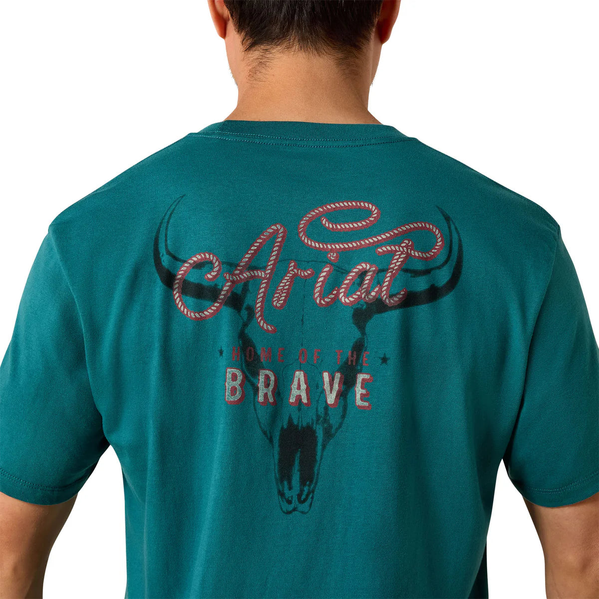 Ariat Mns Cattle Skull Freedom SS Tee Mediterranean
