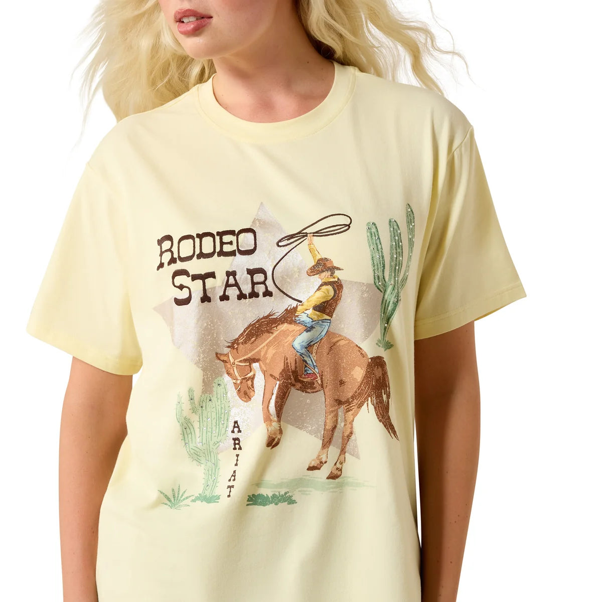 Ariat Wms Rodeo Star Boyfriend SS Tee Pear Sorbet