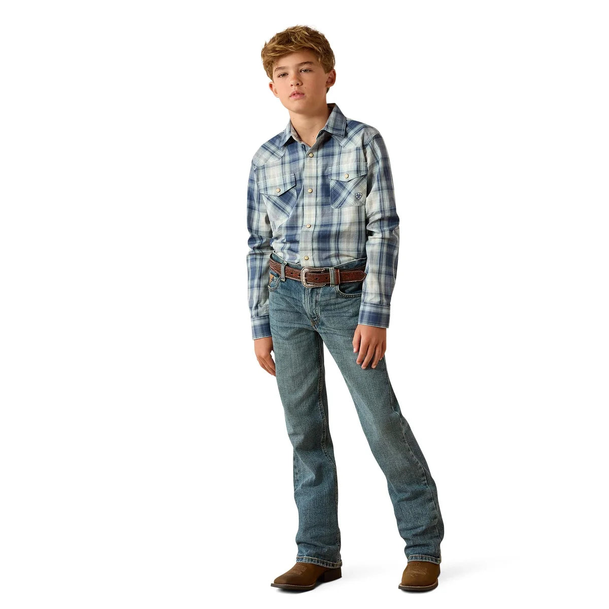 Ariat Bys Retro Hux Snap LS Shirt Key Largo Plaid