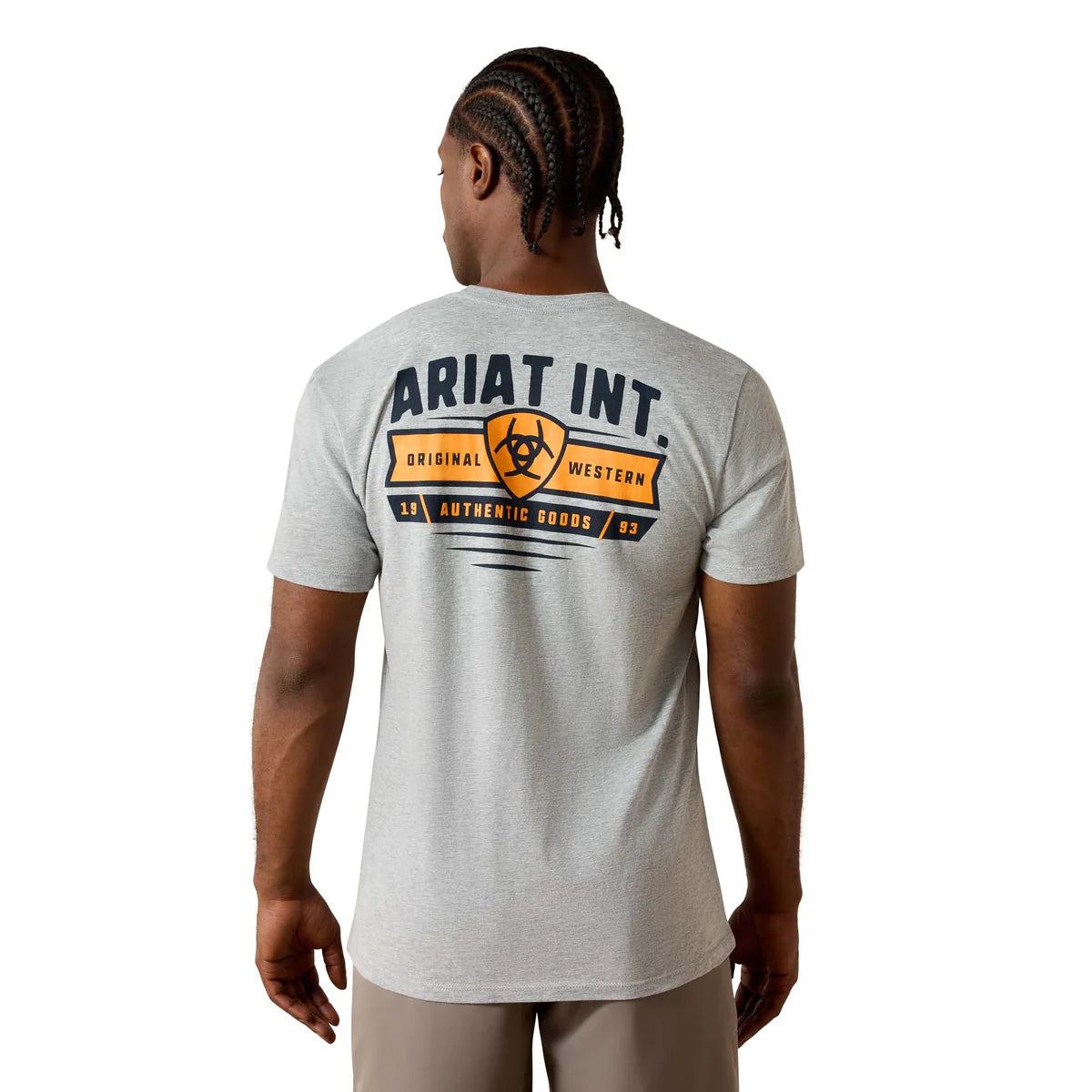 Ariat Mns Banner Badge SS Tee Grey Heather