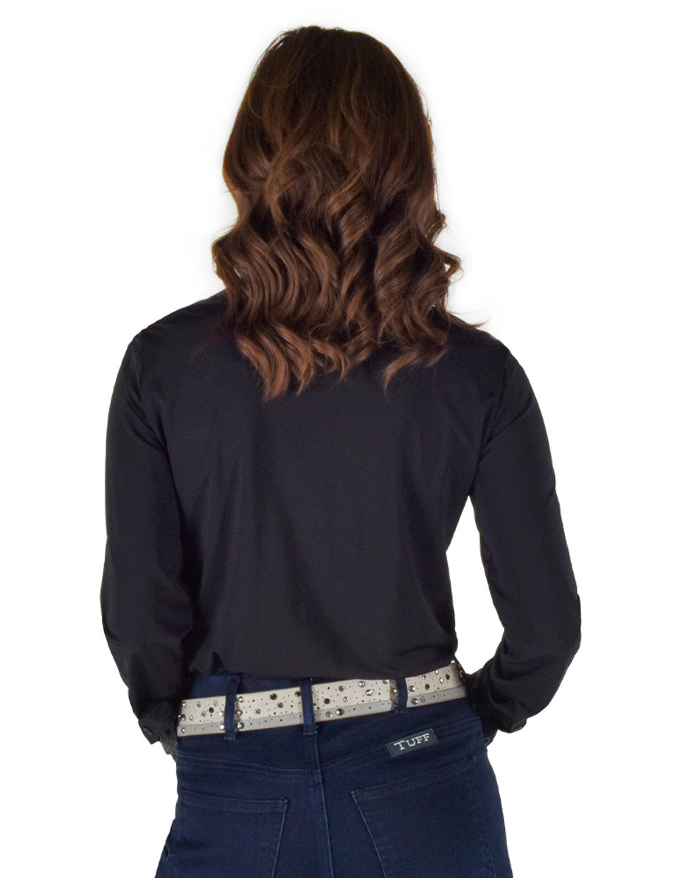 Cowgirl Tuff Pullover Button Up Black Breathe Jersey