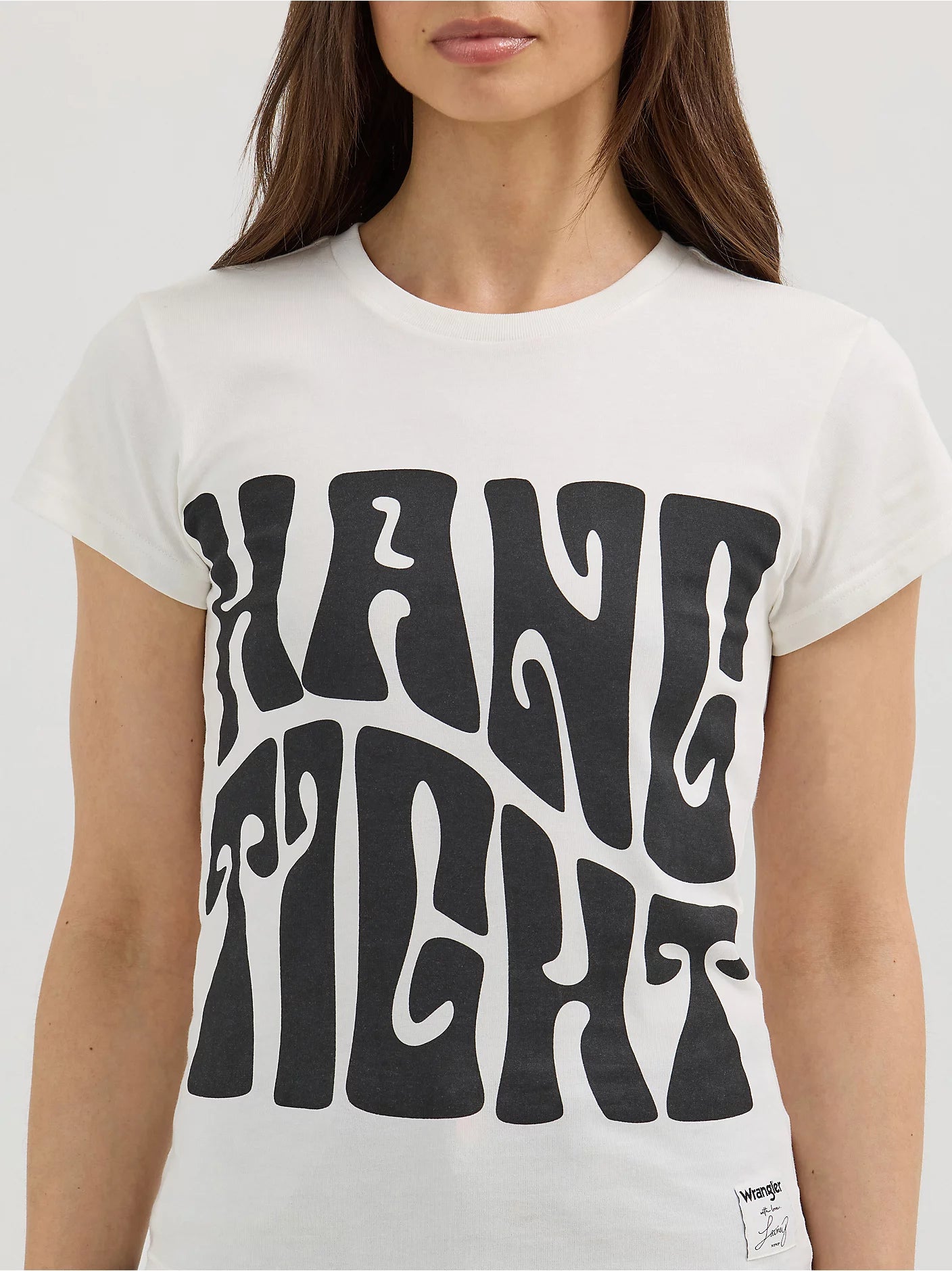 Wrangler X Lainey Wilson Wmns Hang Tight Shrunken Band Tee - Black Friday Sale