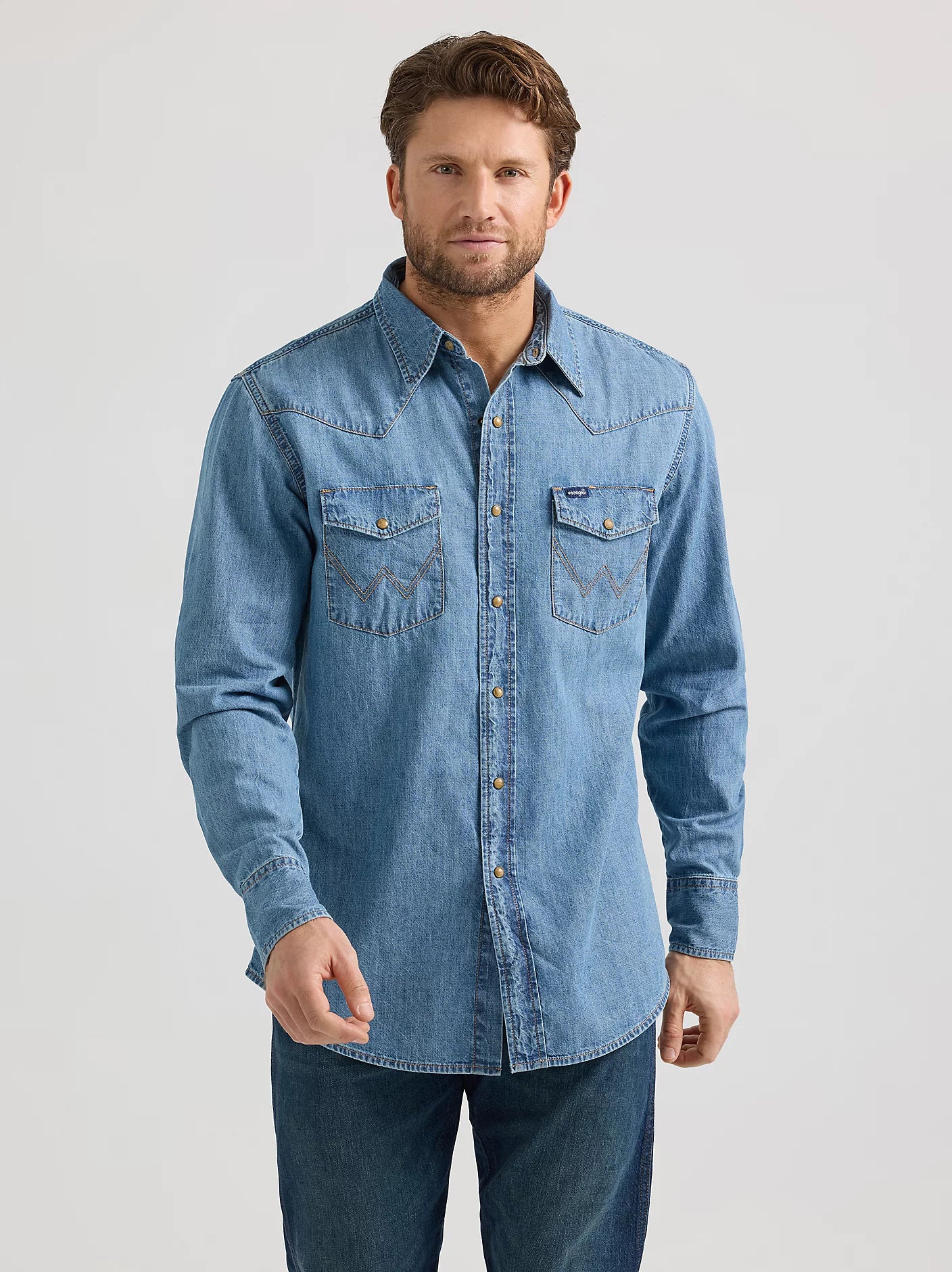 Wrangler Mens Classic Fit Denim Shirt