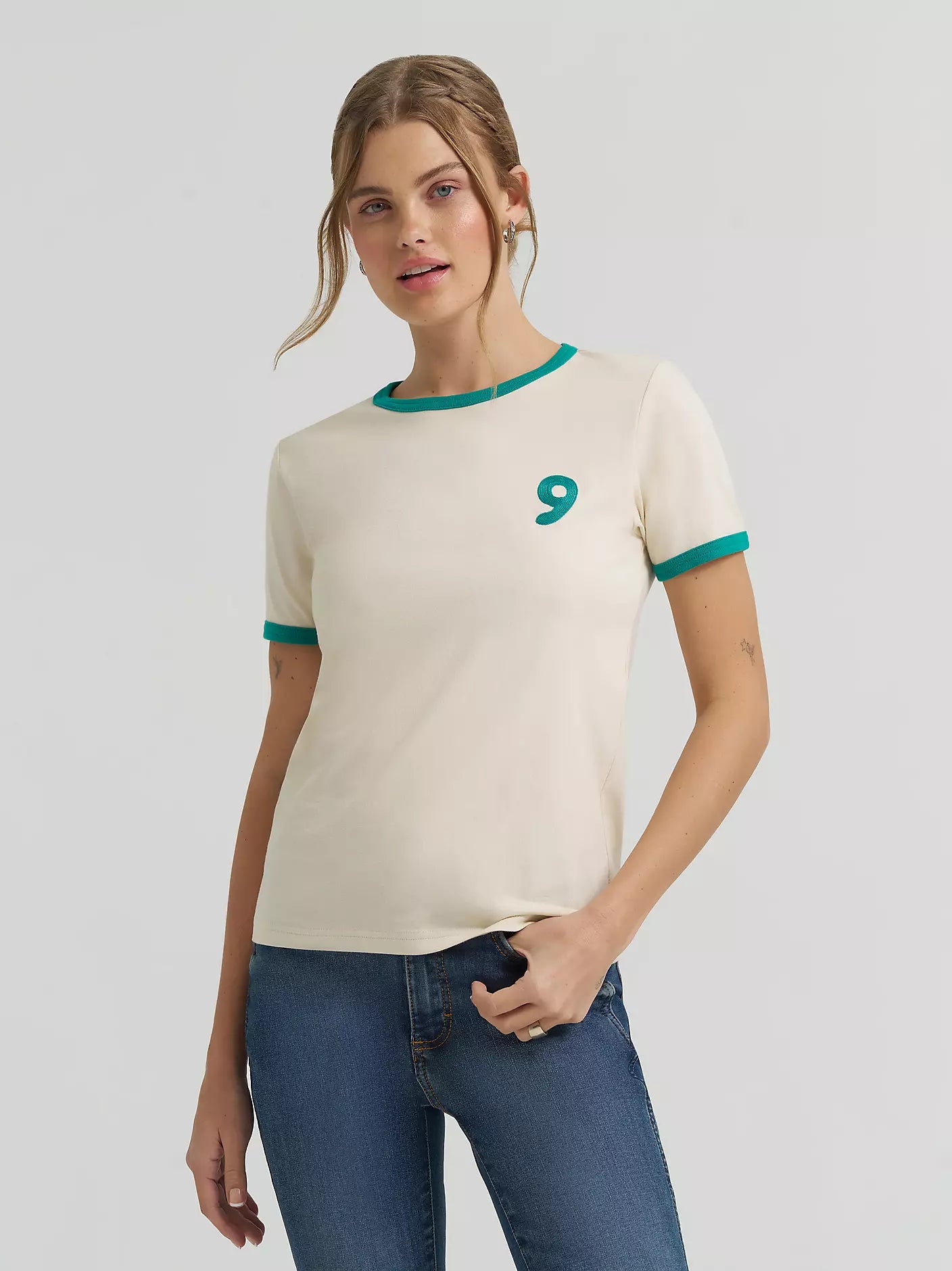 Wrangler X Lainey Wilson Wmns Hearts Dreams Ringer Tee - EOFY Sale