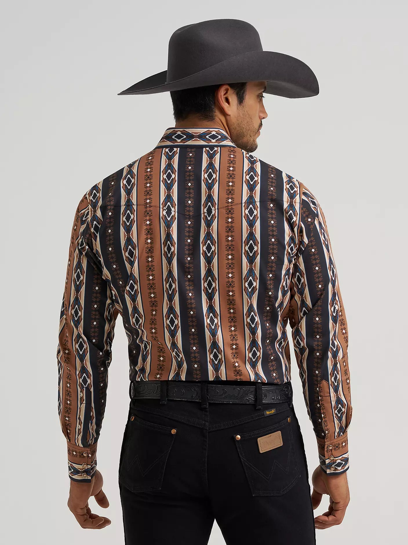 Wrangler Mns Checotah Print Brown