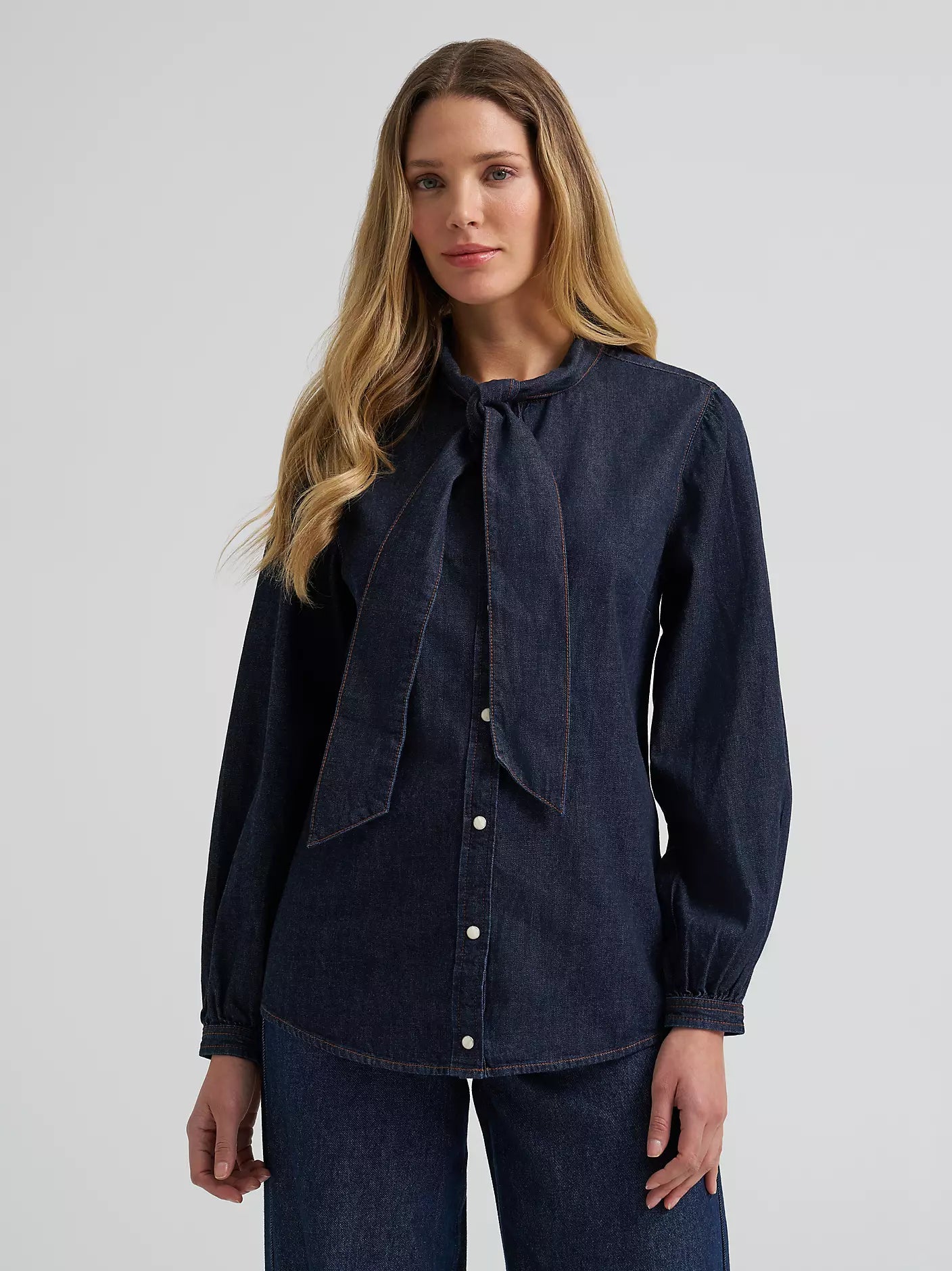 Wrangler Wmns Denim Bow Snap Shirt
