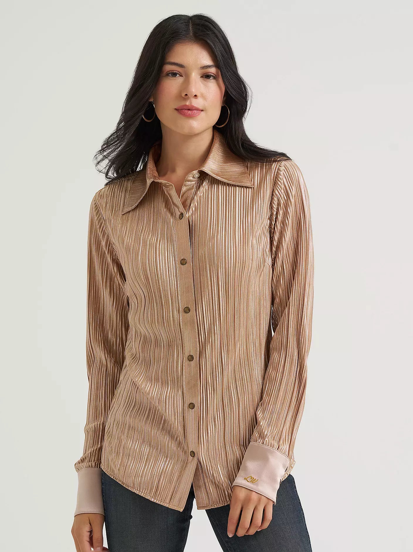 Wrangler X Lainey Wilson Snap Rose Gold Ladies Shirt