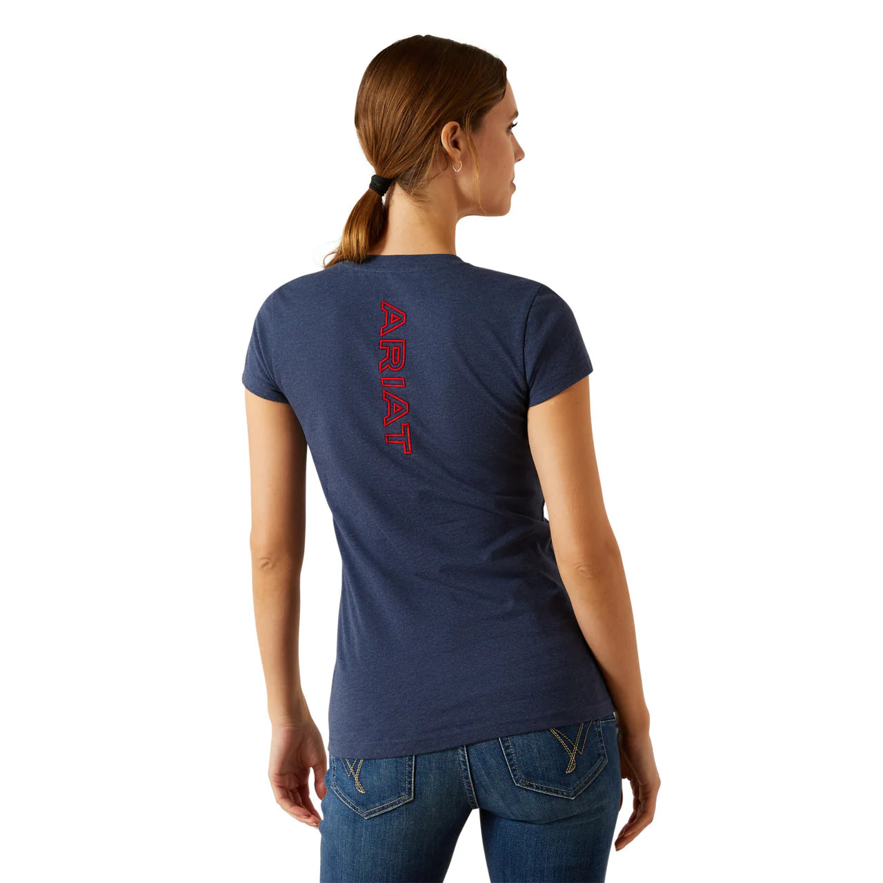 Ariat Wms BV Logo SS Tee Navy Heather - EOFY Sale