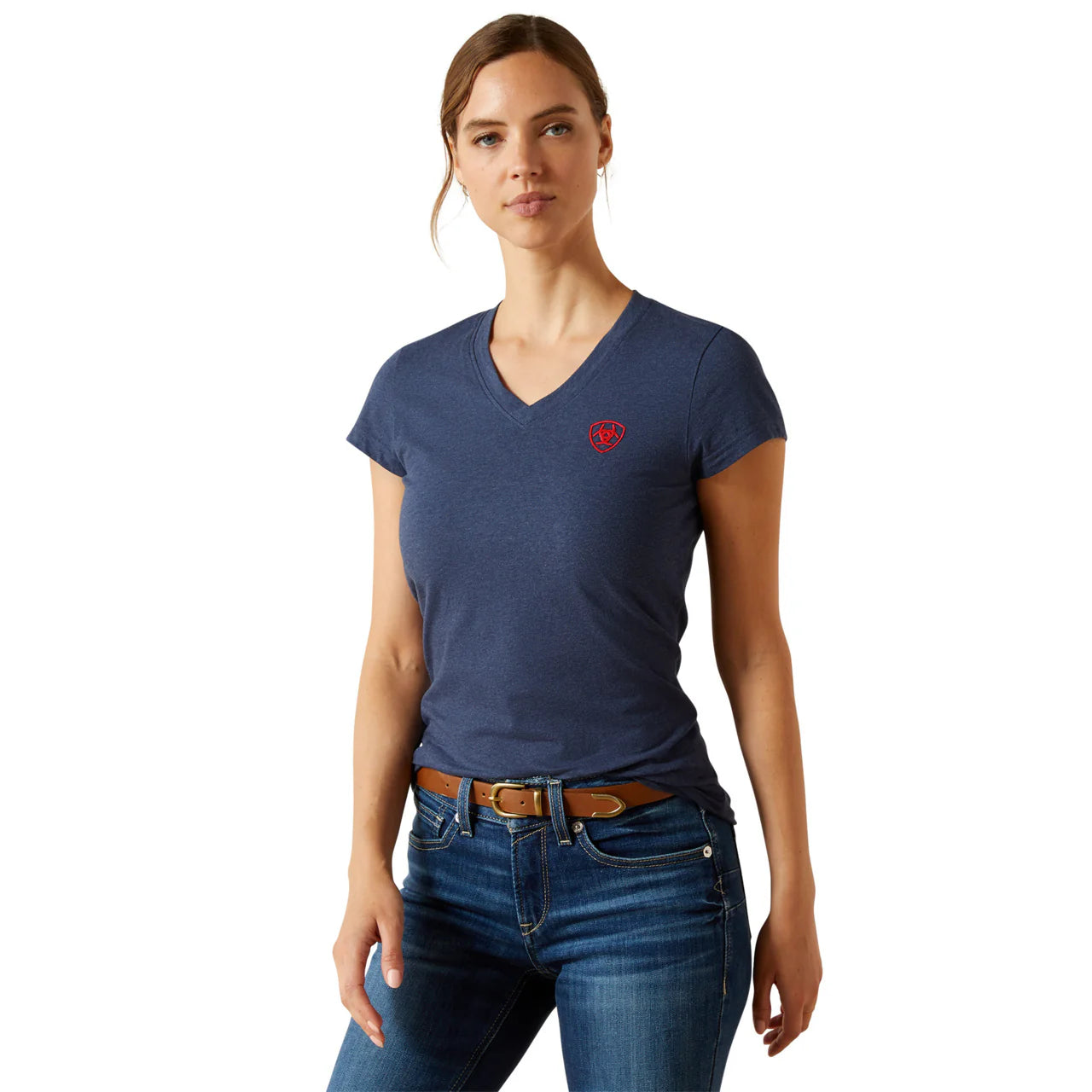 Ariat Wms BV Logo SS Tee Navy Heather - EOFY Sale