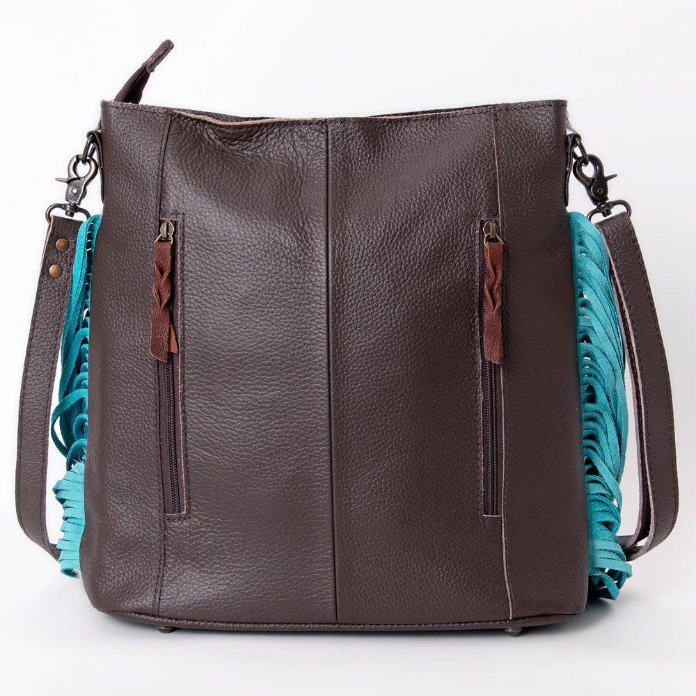 Ohlay Cowhide and Tooled Leather Handbag