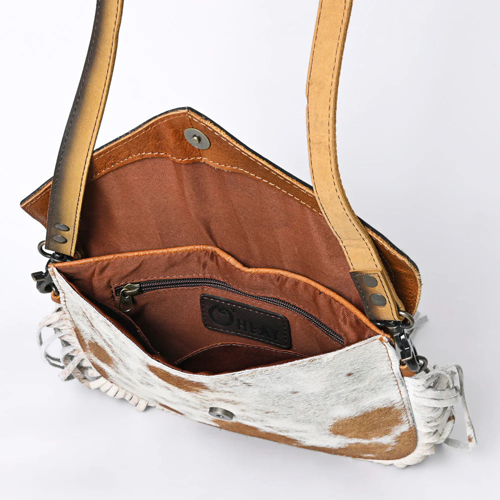 Ohlay Cowhide and Fringe Handbag