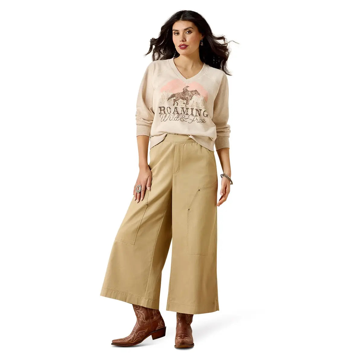 Ariat Wms Victoria Sweatshirt Khaki Heather
