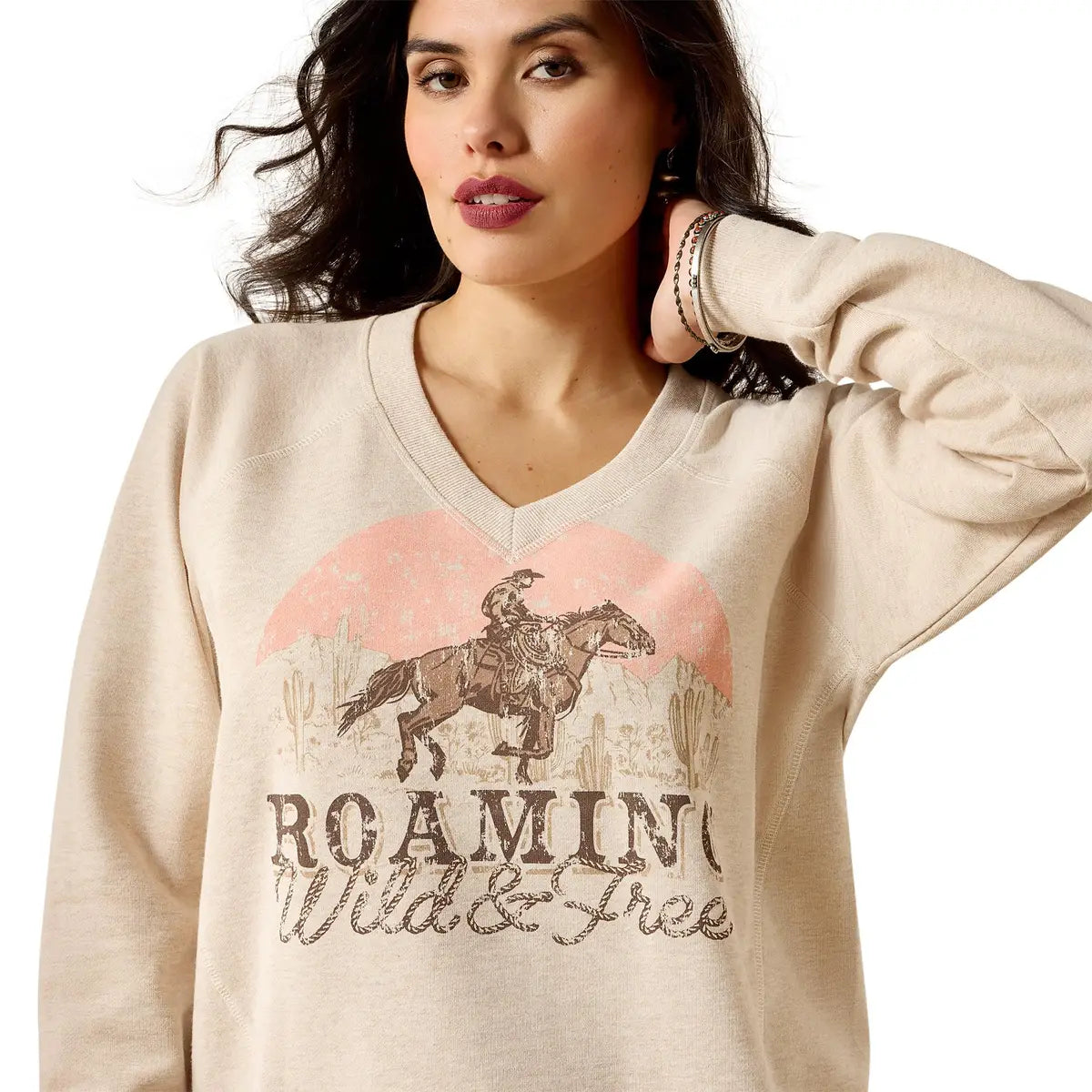 Ariat Wms Victoria Sweatshirt Khaki Heather