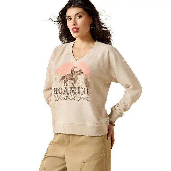 Ariat Wms Victoria Sweatshirt Khaki Heather