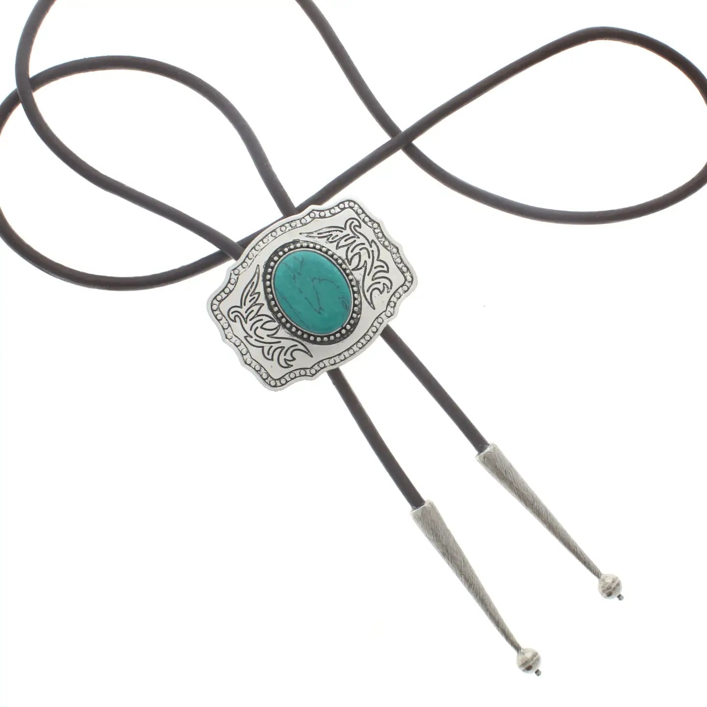 Vintage Silver Turquoise Bolo Tie