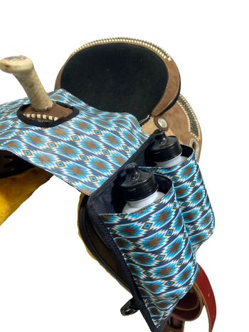 Showman Grey Blue Aztec Print Nylon Horn Bag