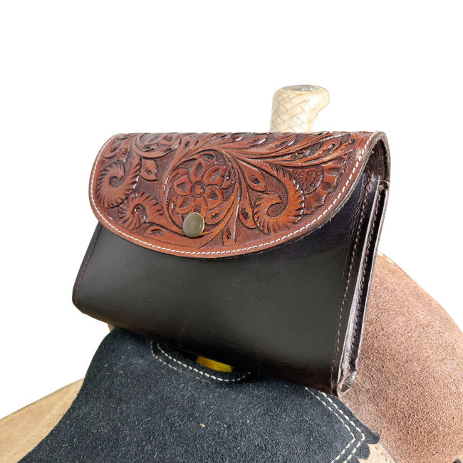 Showman Floral Leather Pommel Pouch