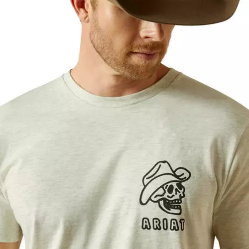 Ariat Mns Drinking Buddies SS Tee Oatmeal Heather