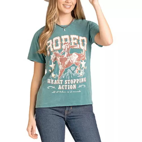 Rock and Roll Denim Wmns Graphic Rodeo T Shirt - EOFY Sale