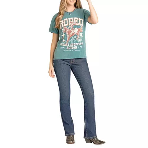 Rock and Roll Denim Wmns Graphic Rodeo T Shirt - EOFY Sale