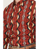 Wrangler Mns Fiery Red Checotah Western Snap Print Shirt