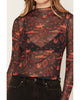 Rock and Roll Denim Wmns Icon Long Sleeve Mesh Top