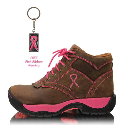 Twisted X Wmns Pink Ribbon Lace Up
