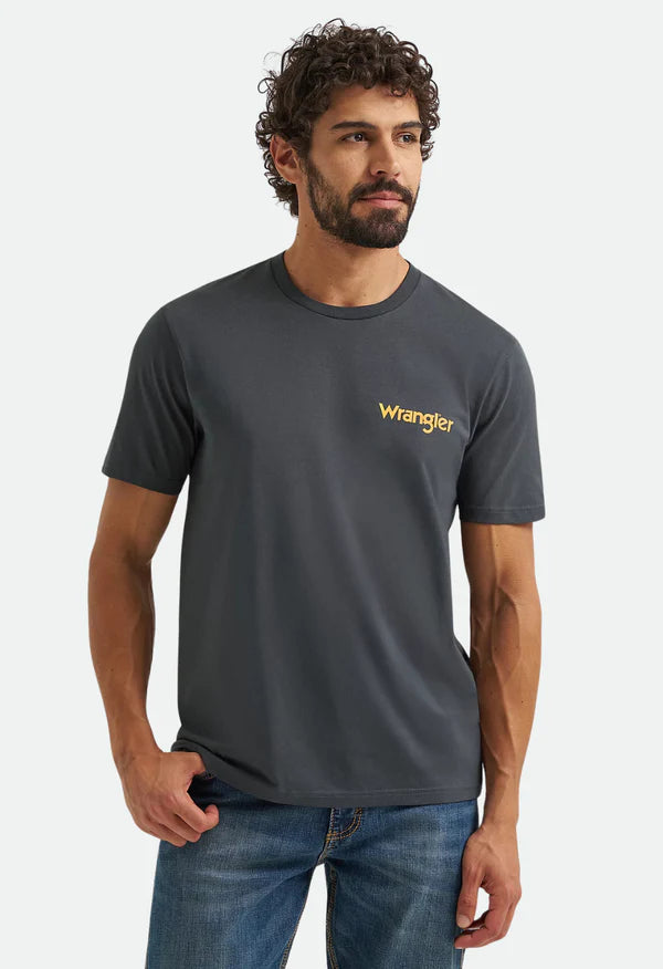 Wrangler Mns Bucking Cowboy Back Graphic T Shirt